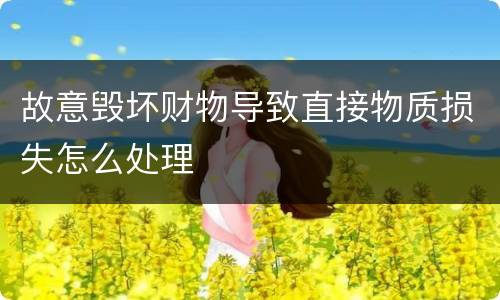 故意毁坏财物导致直接物质损失怎么处理