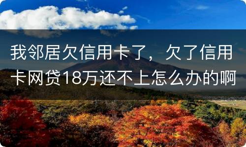 我邻居欠信用卡了，欠了信用卡网贷18万还不上怎么办的啊