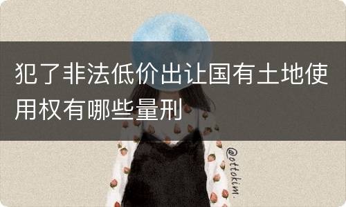 犯了非法低价出让国有土地使用权有哪些量刑
