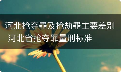 河北抢夺罪及抢劫罪主要差别 河北省抢夺罪量刑标准