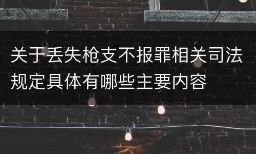 关于丢失枪支不报罪相关司法规定具体有哪些主要内容