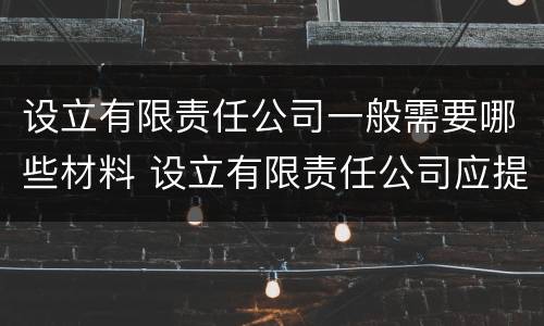 设立有限责任公司一般需要哪些材料 设立有限责任公司应提交哪些文件或材料