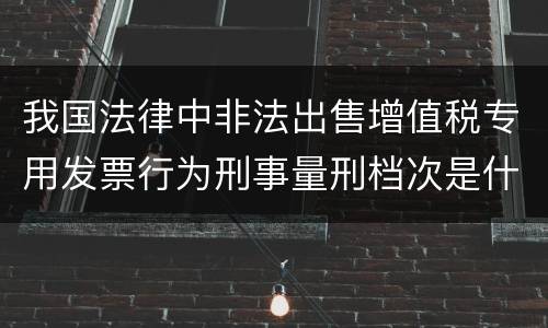 我国法律中非法出售增值税专用发票行为刑事量刑档次是什么