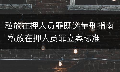 私放在押人员罪既遂量刑指南 私放在押人员罪立案标准