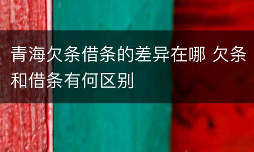 青海欠条借条的差异在哪 欠条和借条有何区别