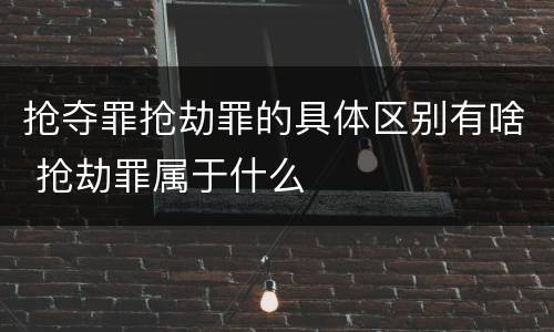 抢夺罪抢劫罪的具体区别有啥 抢劫罪属于什么