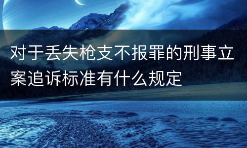 对于丢失枪支不报罪的刑事立案追诉标准有什么规定