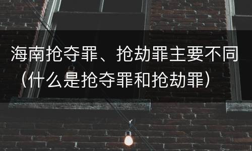 海南抢夺罪、抢劫罪主要不同（什么是抢夺罪和抢劫罪）