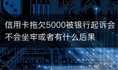 信用卡拖欠5000被银行起诉会不会坐牢或者有什么后果
