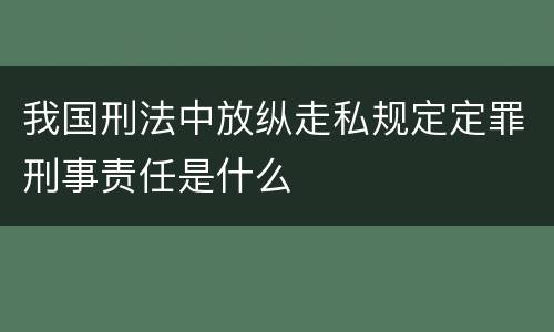 我国刑法中放纵走私规定定罪刑事责任是什么