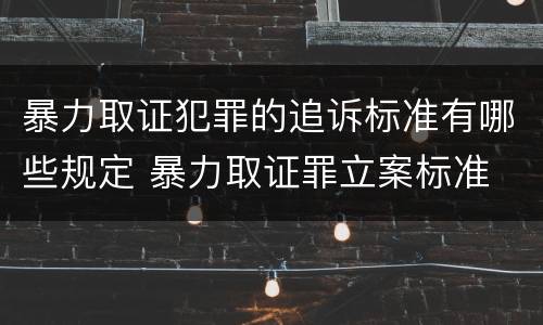暴力取证犯罪的追诉标准有哪些规定 暴力取证罪立案标准