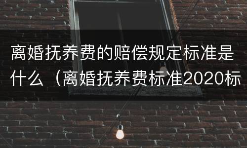 离婚抚养费的赔偿规定标准是什么（离婚抚养费标准2020标准）