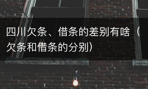 四川欠条、借条的差别有啥（欠条和借条的分别）