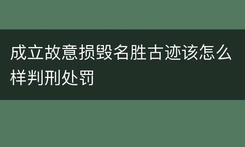 成立故意损毁名胜古迹该怎么样判刑处罚