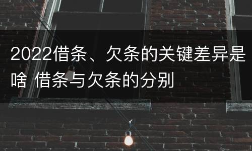 2022借条、欠条的关键差异是啥 借条与欠条的分别
