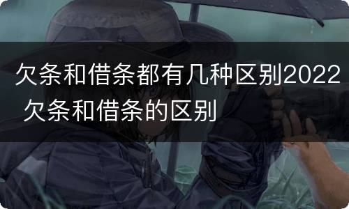 欠条和借条都有几种区别2022 欠条和借条的区别