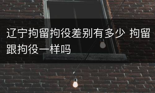 辽宁拘留拘役差别有多少 拘留跟拘役一样吗