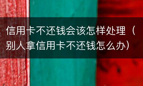 信用卡不还钱会该怎样处理（别人拿信用卡不还钱怎么办）