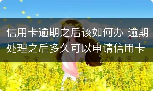 信用卡逾期之后该如何办 逾期处理之后多久可以申请信用卡?