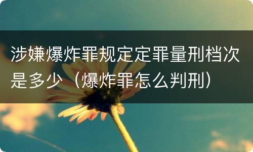 涉嫌爆炸罪规定定罪量刑档次是多少（爆炸罪怎么判刑）