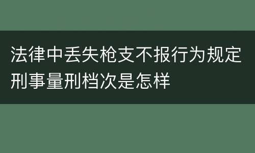 法律中丢失枪支不报行为规定刑事量刑档次是怎样