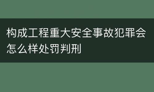 构成工程重大安全事故犯罪会怎么样处罚判刑