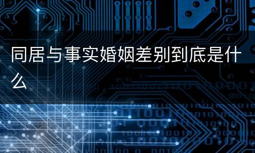 同居与事实婚姻差别到底是什么