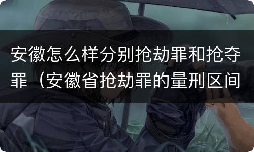 安徽怎么样分别抢劫罪和抢夺罪（安徽省抢劫罪的量刑区间和量刑情节）