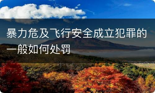 暴力危及飞行安全成立犯罪的一般如何处罚