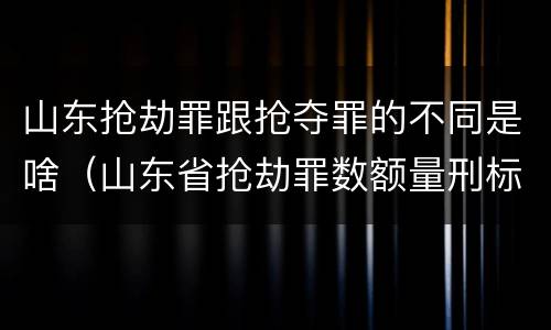 山东抢劫罪跟抢夺罪的不同是啥（山东省抢劫罪数额量刑标准）