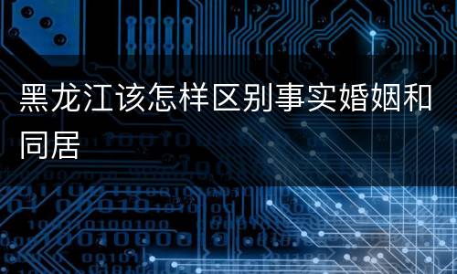 黑龙江该怎样区别事实婚姻和同居