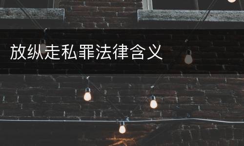 放纵走私罪法律含义