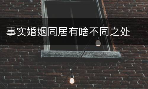 事实婚姻同居有啥不同之处