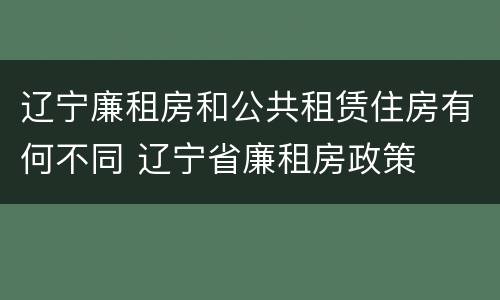 辽宁廉租房和公共租赁住房有何不同 辽宁省廉租房政策