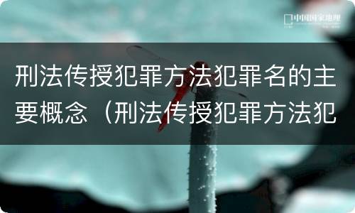 刑法传授犯罪方法犯罪名的主要概念（刑法传授犯罪方法犯罪名的主要概念是什么）