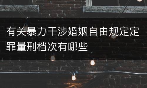 有关暴力干涉婚姻自由规定定罪量刑档次有哪些