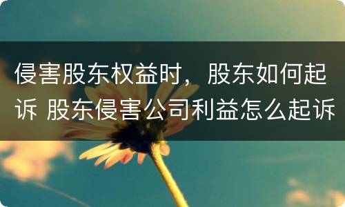 侵害股东权益时，股东如何起诉 股东侵害公司利益怎么起诉