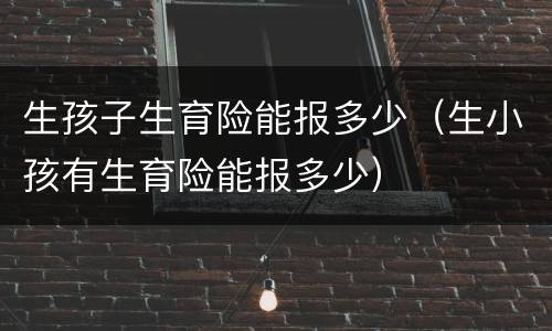 生孩子生育险能报多少（生小孩有生育险能报多少）