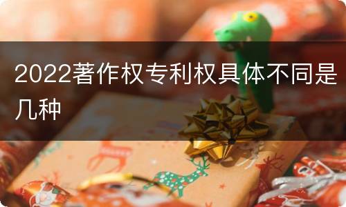 2022著作权专利权具体不同是几种