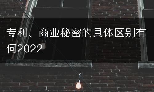 专利、商业秘密的具体区别有何2022