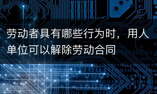 劳动者具有哪些行为时，用人单位可以解除劳动合同