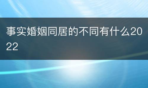 事实婚姻同居的不同有什么2022