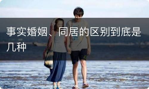 事实婚姻、同居的区别到底是几种