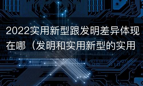 2022实用新型跟发明差异体现在哪（发明和实用新型的实用性）
