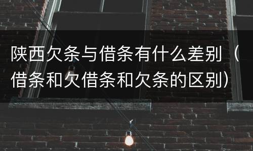 陕西欠条与借条有什么差别（借条和欠借条和欠条的区别）