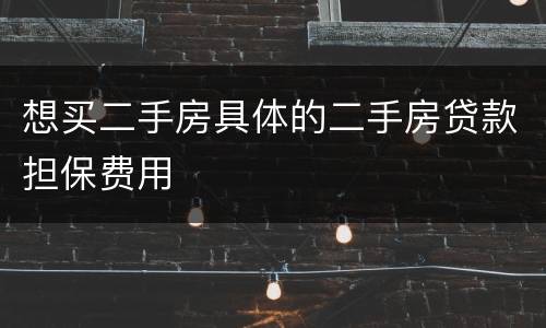 想买二手房具体的二手房贷款担保费用
