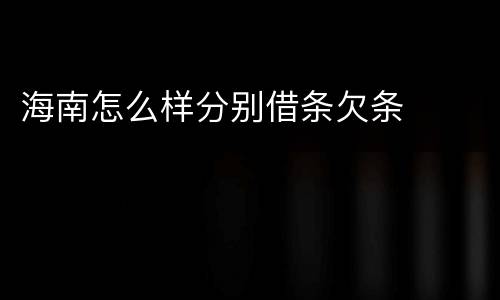 海南怎么样分别借条欠条