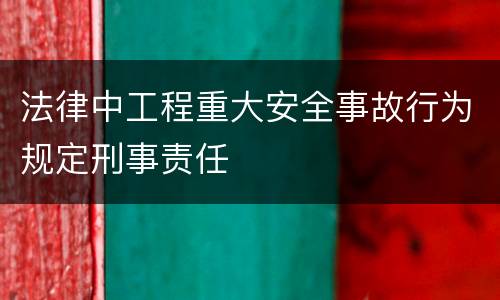 法律中工程重大安全事故行为规定刑事责任