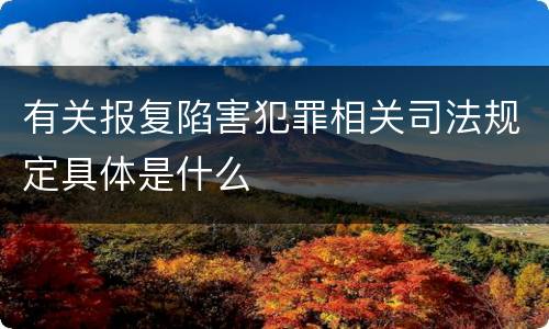 有关报复陷害犯罪相关司法规定具体是什么