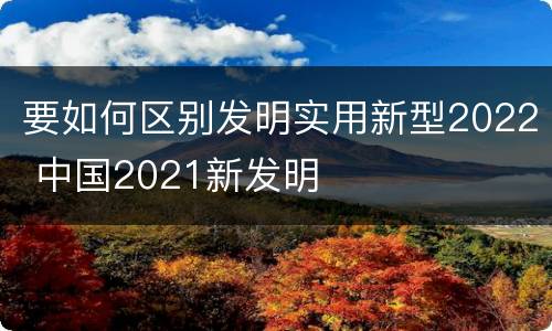 要如何区别发明实用新型2022 中国2021新发明